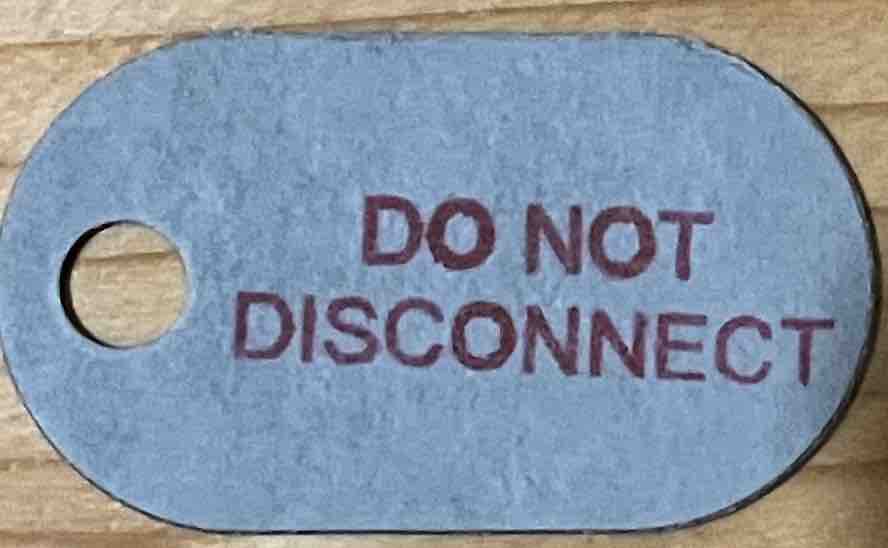 145PTAGS DO NOT Disconnect (DND) Grey Red Printed Fiber TAG QTY25